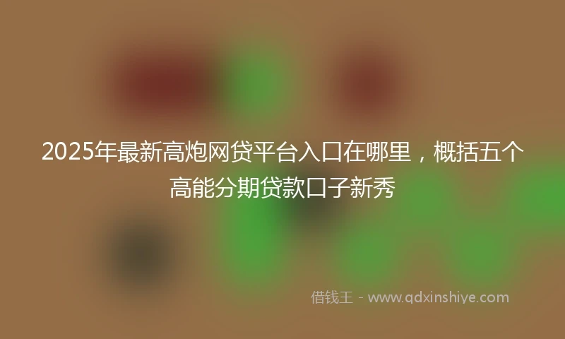 2025年最新高炮网贷平台入口在哪里，概括五个高能分期贷款口子新秀