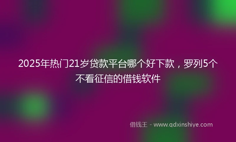 2025年热门21岁贷款平台哪个好下款，罗列5个不看征信的借钱软件