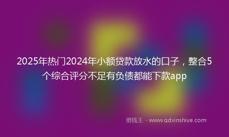 2025年热门2024年小额贷款放水的口子，整合5个综合评分不足有负债都能下款app