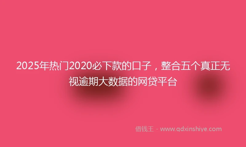 2025年热门2020必下款的口子，整合五个真正无视逾期大数据的网贷平台
