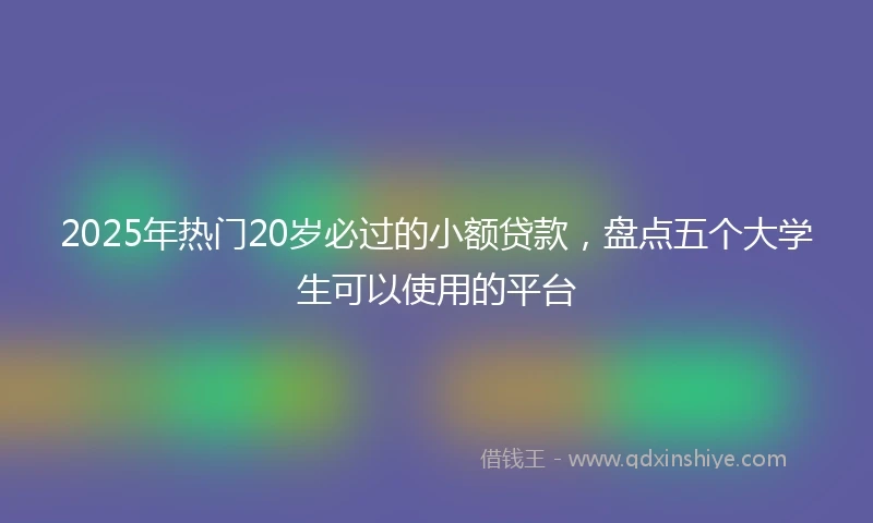 2025年热门20岁必过的小额贷款，盘点五个大学生可以使用的平台