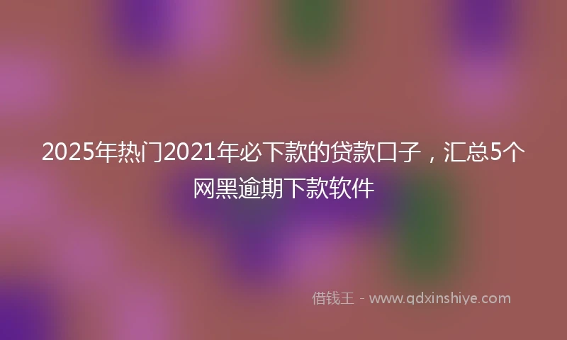 2025年热门2021年必下款的贷款口子，汇总5个网黑逾期下款软件