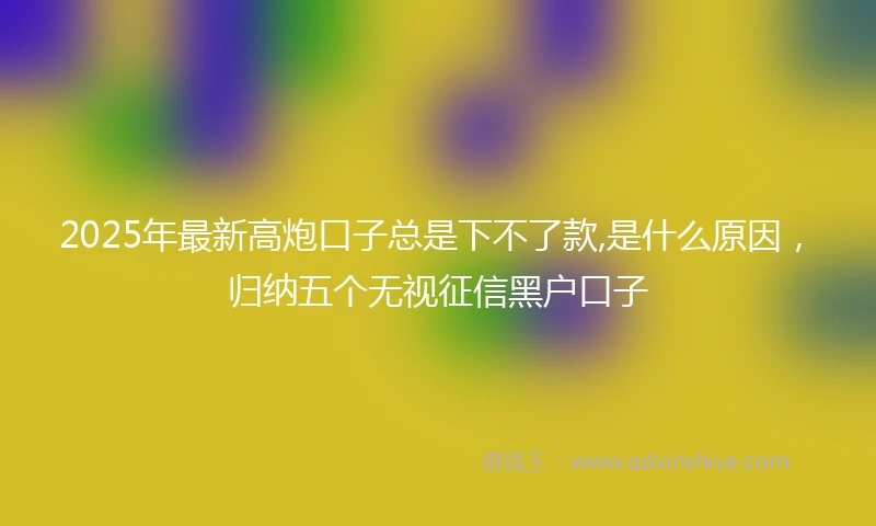 2025年最新高炮口子总是下不了款,是什么原因，归纳五个无视征信黑户口子