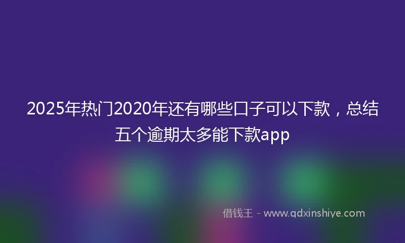 2025年热门2020年还有哪些口子可以下款，总结五个逾期太多能下款app