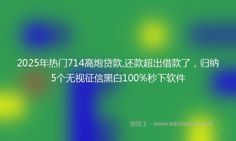 2025年热门714高炮贷款,还款超出借款了，归纳5个无视征信黑白100%秒下软件
