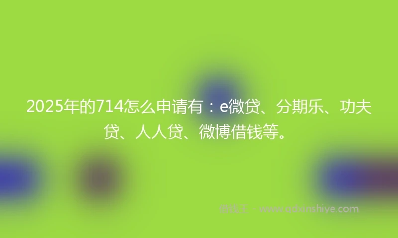 2025年的714怎么申请有：e微贷、分期乐、功夫贷、人人贷、微博借钱等。