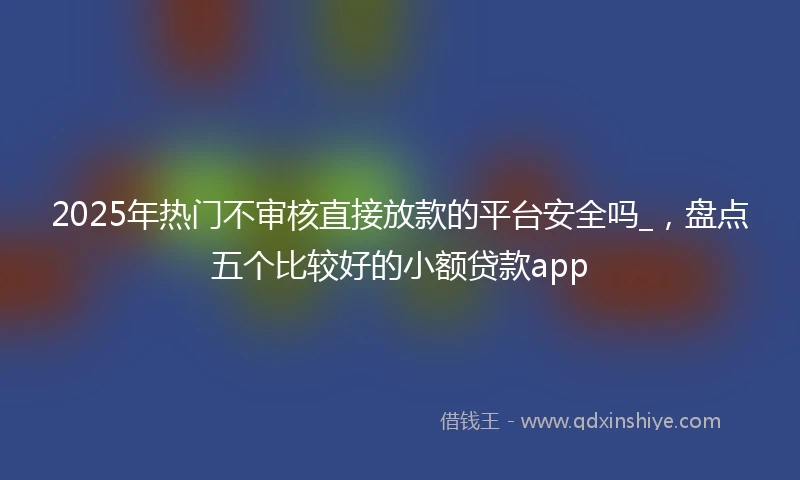 2025年热门不审核直接放款的平台安全吗_，盘点五个比较好的小额贷款app