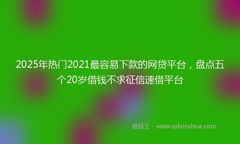 2025年热门2021最容易下款的网贷平台，盘点五个20岁借钱不求征信速借平台