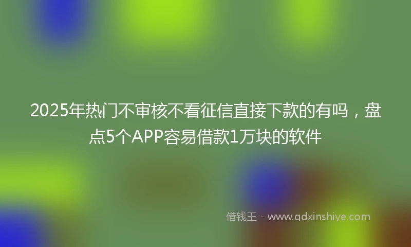 2025年热门不审核不看征信直接下款的有吗，盘点5个APP容易借款1万块的软件