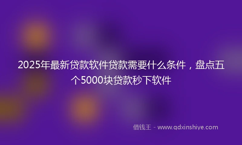 2025年最新贷款软件贷款需要什么条件，盘点五个5000块贷款秒下软件