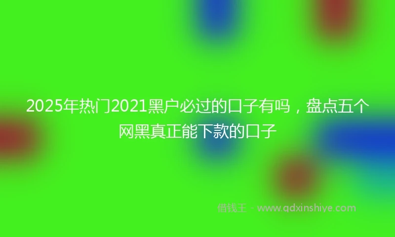 2025年热门2021黑户必过的口子有吗，盘点五个网黑真正能下款的口子