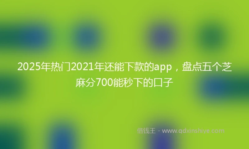 2025年热门2021年还能下款的app，盘点五个芝麻分700能秒下的口子