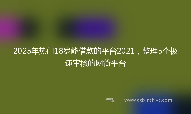 2025年热门18岁能借款的平台2021，整理5个极速审核的网贷平台