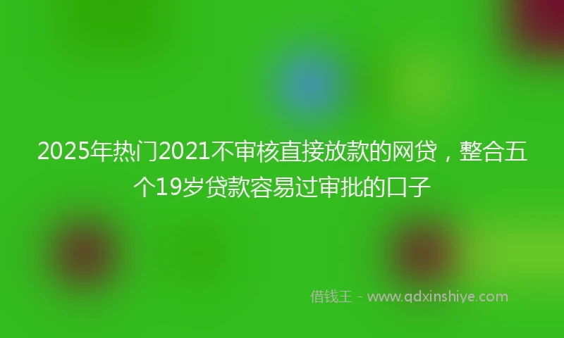 2025年热门2021不审核直接放款的网贷，整合五个19岁贷款容易过审批的口子