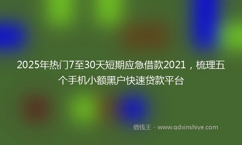 2025年热门7至30天短期应急借款2021，梳理五个手机小额黑户快速贷款平台
