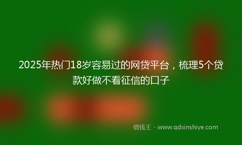 2025年热门18岁容易过的网贷平台，梳理5个贷款好做不看征信的口子