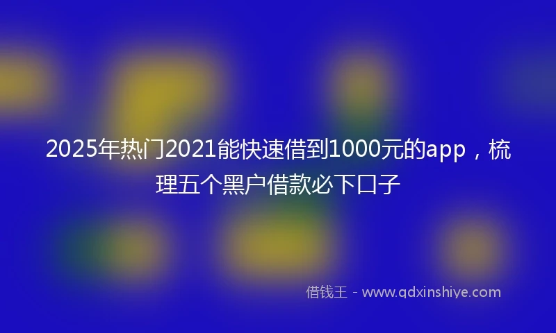 2025年热门2021能快速借到1000元的app，梳理五个黑户借款必下口子