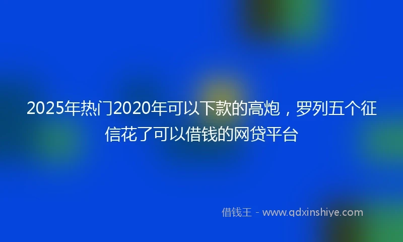 2025年热门2020年可以下款的高炮，罗列五个征信花了可以借钱的网贷平台