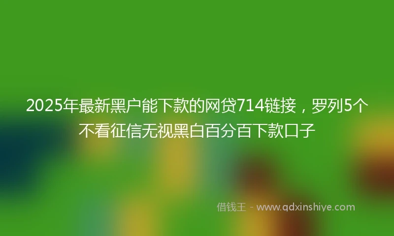 2025年最新黑户能下款的网贷714链接，罗列5个不看征信无视黑白百分百下款口子