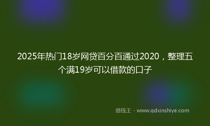 2025年热门18岁网贷百分百通过2020，整理五个满19岁可以借款的口子