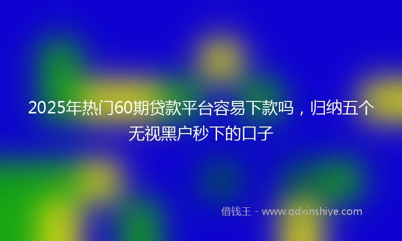 2025年热门60期贷款平台容易下款吗，归纳五个无视黑户秒下的口子
