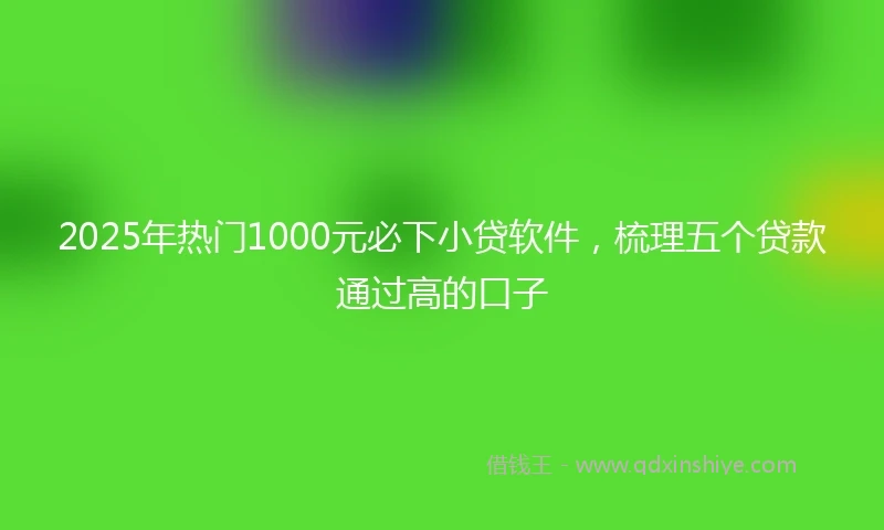 2025年热门1000元必下小贷软件，梳理五个贷款通过高的口子