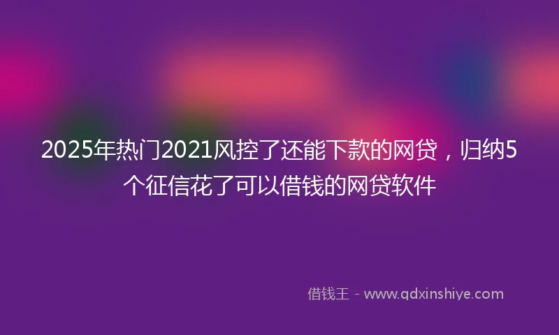2025年热门2021风控了还能下款的网贷，归纳5个征信花了可以借钱的网贷软件