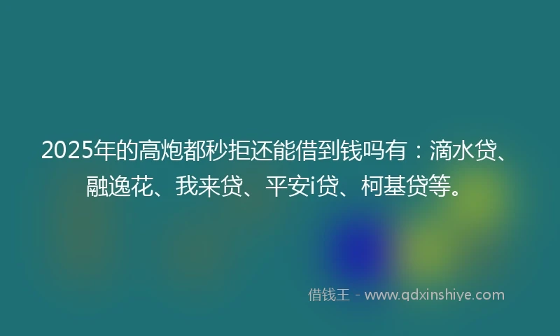 2025年的高炮都秒拒还能借到钱吗有：滴水贷、融逸花、我来贷、平安i贷、柯基贷等。
