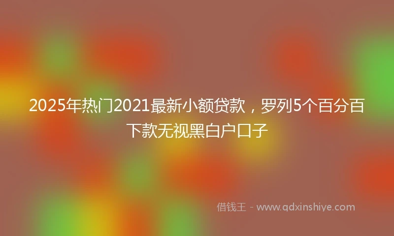 2025年热门2021最新小额贷款，罗列5个百分百下款无视黑白户口子