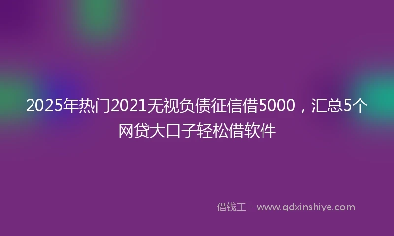 2025年热门2021无视负债征信借5000，汇总5个网贷大口子轻松借软件