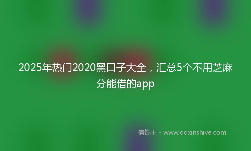 2025年热门2020黑口子大全，汇总5个不用芝麻分能借的app