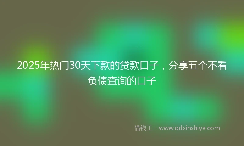 2025年热门30天下款的贷款口子，分享五个不看负债查询的口子