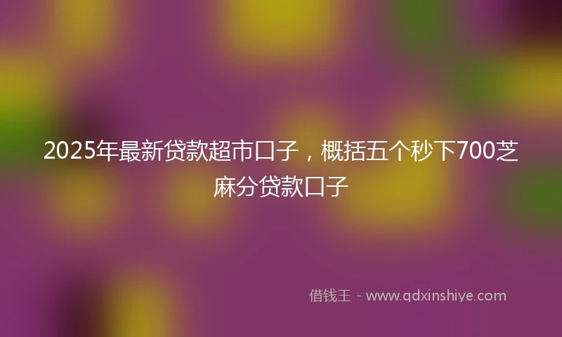 2025年最新贷款超市口子，概括五个秒下700芝麻分贷款口子
