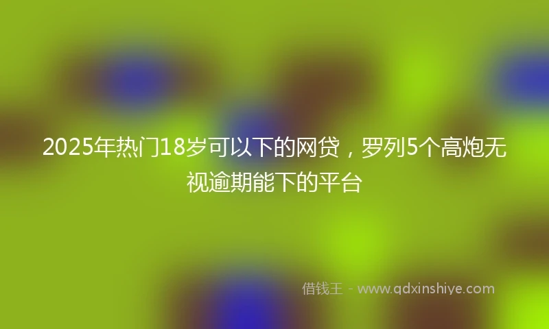2025年热门18岁可以下的网贷，罗列5个高炮无视逾期能下的平台