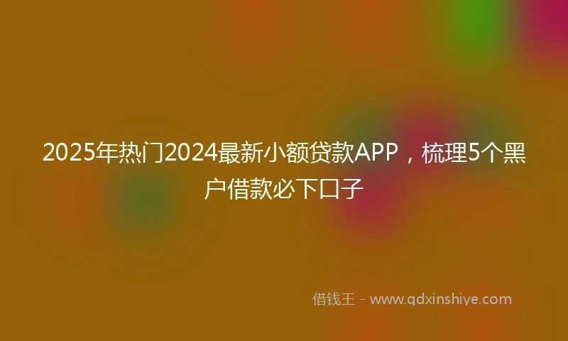 2025年热门2024最新小额贷款APP，梳理5个黑户借款必下口子