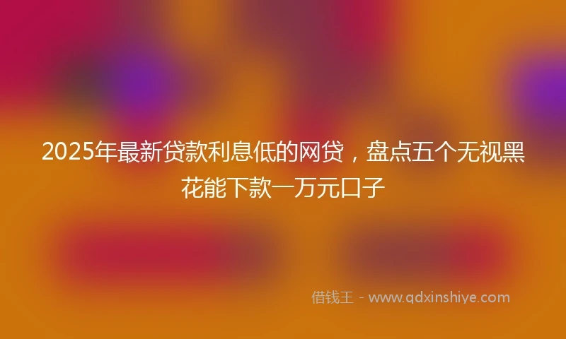 2025年最新贷款利息低的网贷，盘点五个无视黑花能下款一万元口子
