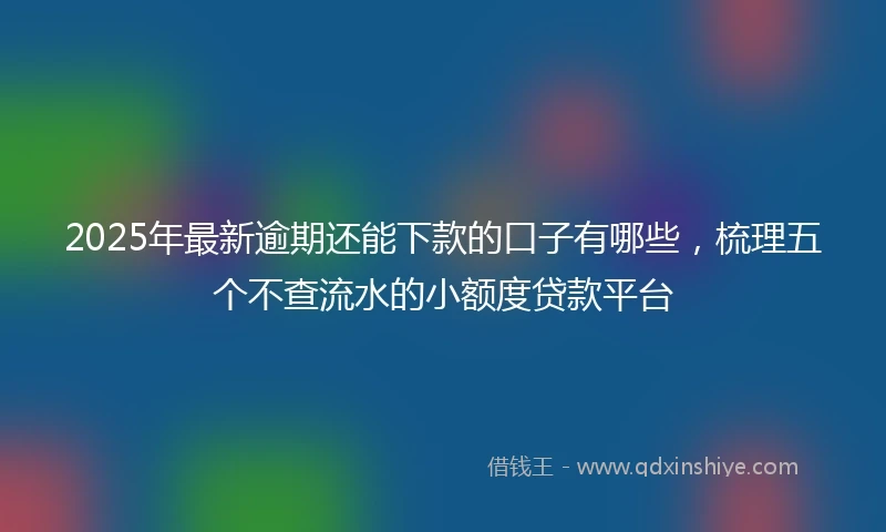2025年最新逾期还能下款的口子有哪些，梳理五个不查流水的小额度贷款平台