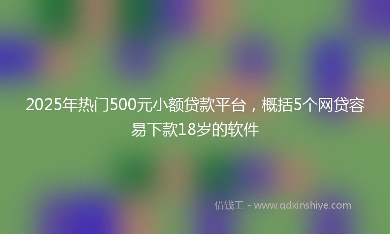 2025年热门500元小额贷款平台，概括5个网贷容易下款18岁的软件