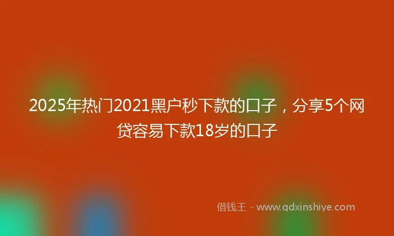 2025年热门2021黑户秒下款的口子，分享5个网贷容易下款18岁的口子