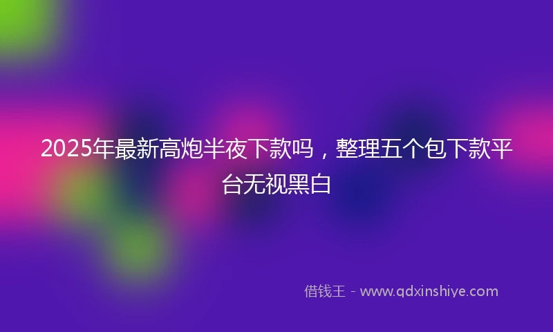 2025年最新高炮半夜下款吗，整理五个包下款平台无视黑白