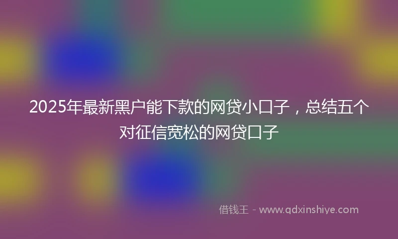 2025年最新黑户能下款的网贷小口子，总结五个对征信宽松的网贷口子