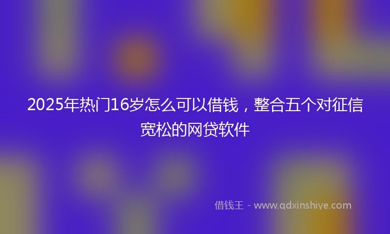2025年热门16岁怎么可以借钱，整合五个对征信宽松的网贷软件