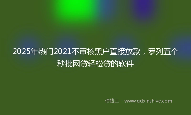 2025年热门2021不审核黑户直接放款，罗列五个秒批网贷轻松贷的软件