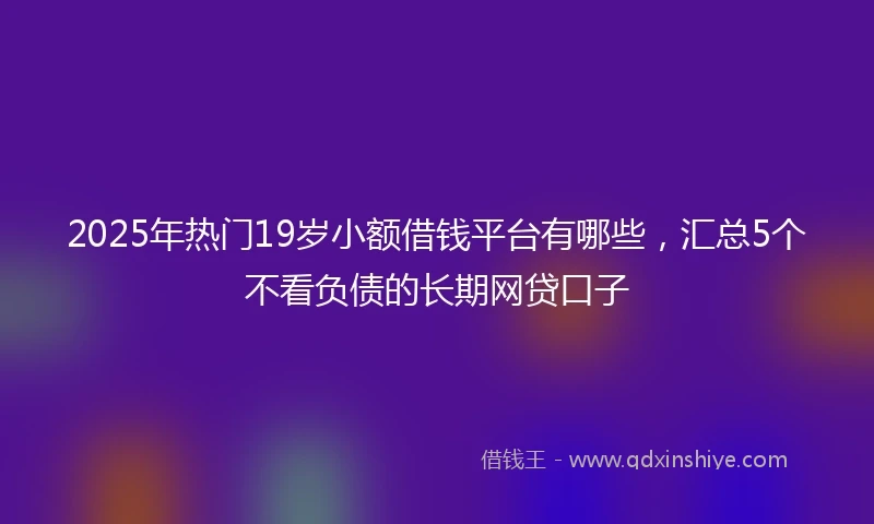 2025年热门19岁小额借钱平台有哪些，汇总5个不看负债的长期网贷口子