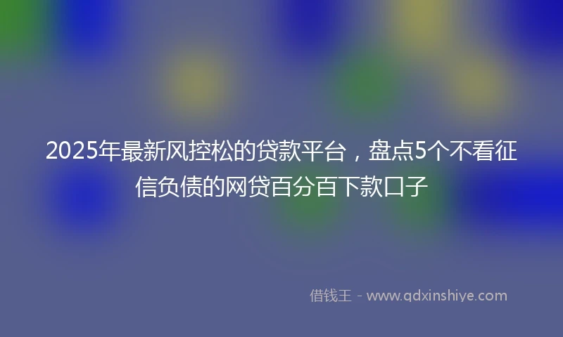 2025年最新风控松的贷款平台，盘点5个不看征信负债的网贷百分百下款口子