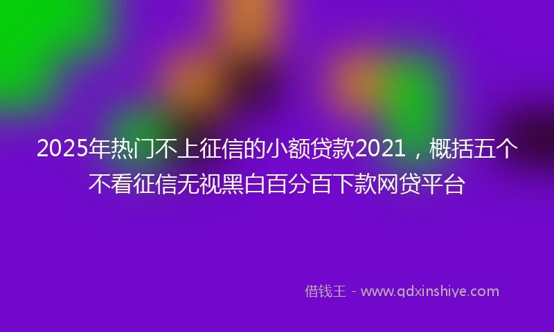 2025年热门不上征信的小额贷款2021，概括五个不看征信无视黑白百分百下款网贷平台