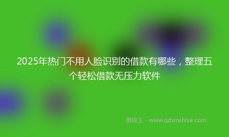 2025年热门不用人脸识别的借款有哪些，整理五个轻松借款无压力软件