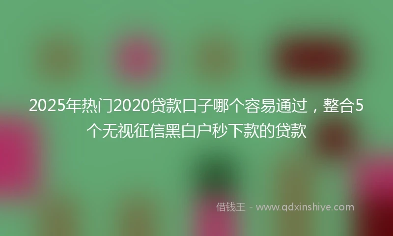 2025年热门2020贷款口子哪个容易通过，整合5个无视征信黑白户秒下款的贷款