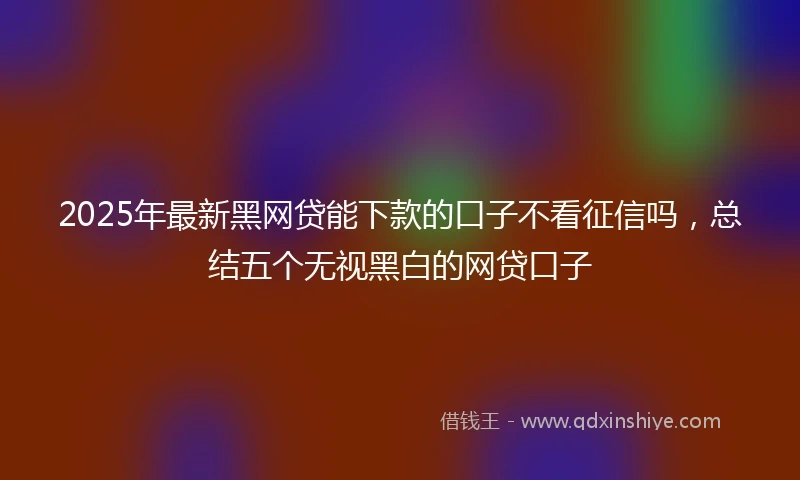 2025年最新黑网贷能下款的口子不看征信吗，总结五个无视黑白的网贷口子