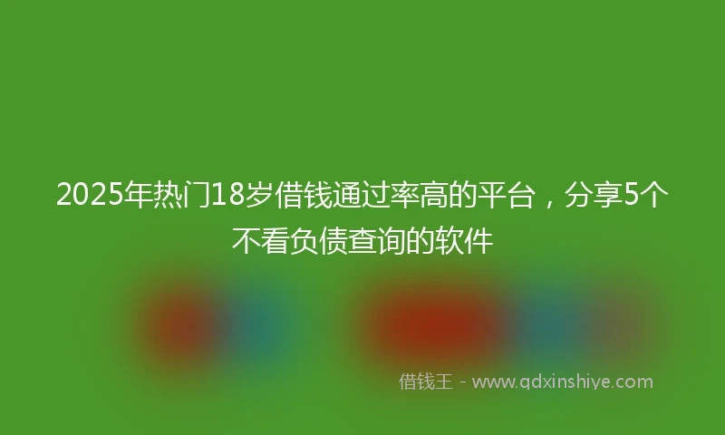2025年热门18岁借钱通过率高的平台，分享5个不看负债查询的软件